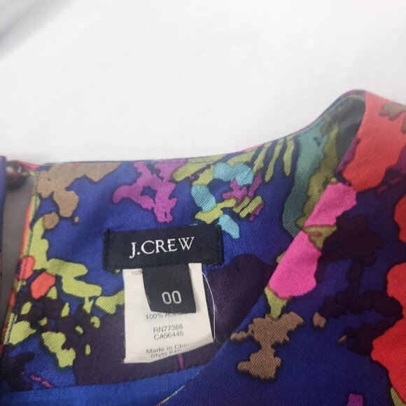 J. Crew Women's Size 00 Silk Ashbury Blue Silk Jules Dress Pockets - Picture 3 of 8